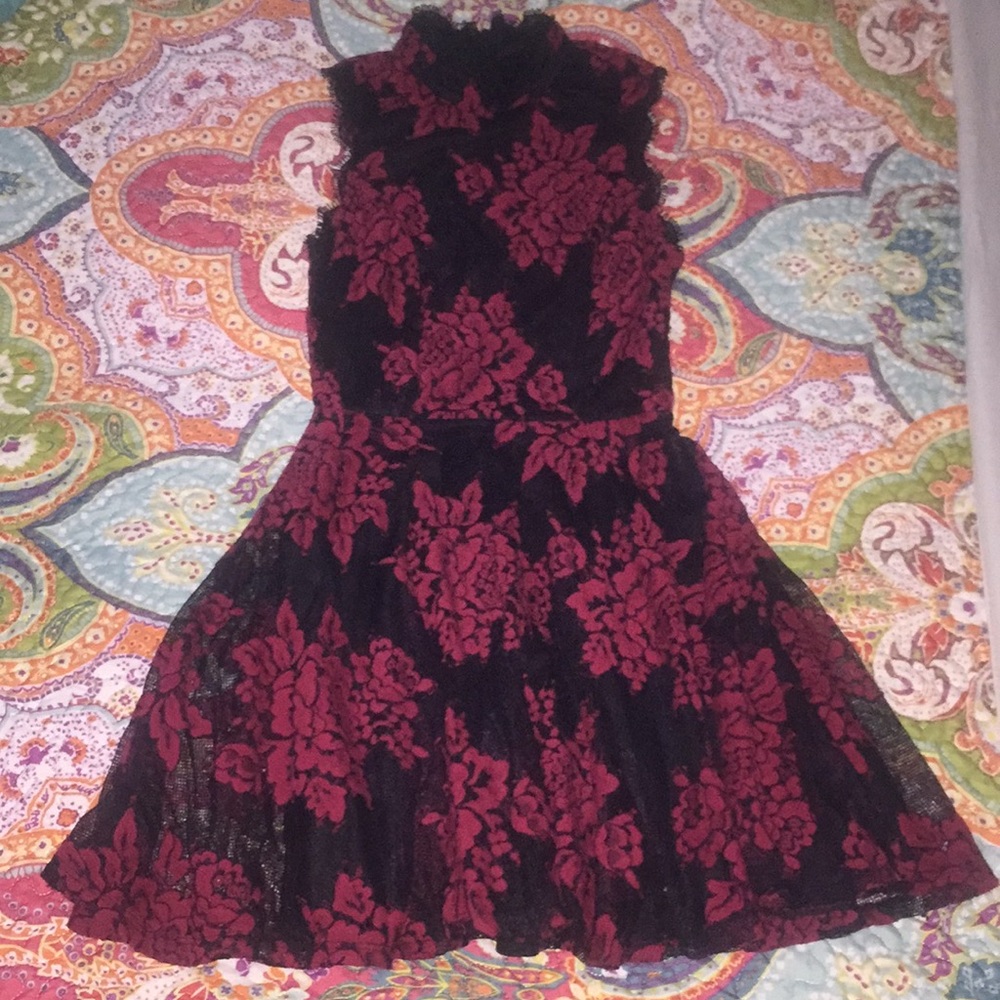 Black and Red Lace Dress